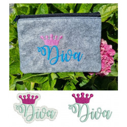 Stickdatei - Diva mit Krone in 2 Varianten